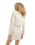 Extro & Vert pinstripe cropped blazer with pocket square in beige stripe co-ord Бежевый, DE 32 - фото #4