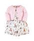 Baby Girls Cotton Dress and Cardigan 2pc Set, Enchanted Forest