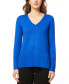 ფოტო #1 პროდუქტის Women's V-Neck Wide-Hem Wide-Cuff Sweater