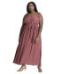 Фото #1 товара Plus Size Ruffle Strap Maxi Dress - 22, Antique Burgundy