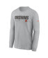 Фото #3 товара Men's Silver Cleveland Browns Infograph Lock Up Performance Long Sleeve T-shirt