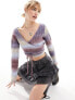 Фото #1 товара Reclaimed Vintage knitted ombre stripe wrap top