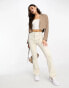 Фото #6 товара Stradivarius cropped linen blazer in taupe