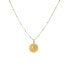 ფოტო #1 პროდუქტის Sun Medallion with Segment 14K Yellow Gold Chain Necklace