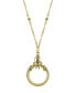 2028 gold-Tone Green Crystal Magnifying Glass Necklace