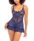 ფოტო #1 პროდუქტის Sheer Cup Lacey Baby Doll & G-String 2pc Lingerie Set