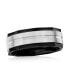 Stainless Steel Black with Silver Satin Ring