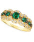 Costa Smeralda Emeralds (3/8 ct. t.w.) & Diamond (1/3 ct. t.w.) Scalloped Ring in 14k Gold 14K Honey Gold Ring, 7 - фото #1