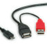 Фото #5 товара ROLINE USB2.0 Y Cable - 2x Type A M/F - 1x MicroB M - 1m - 1 m - Micro-USB B - 2 x USB - USB 2.0 - Black