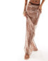 South Beach sequin maxi beach skirt in brown