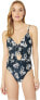 Фото #1 товара Seafolly 256759 Women's Splendour Tie Front One Piece Swimsuit Indigo Size 8