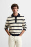 STRIPED JACQUARD KNIT POLO SHIRT