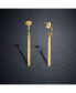 Stainless Steel 18K Micron Gold Plated Long Bar Drop Earrings