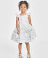 Little Girls Floral Butterfly Brocade Flutter-Sleeve Social Dress