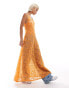 Фото #1 товара Labelrail x Olivia Grace Herring plunge front lace maxi dress in orange