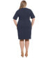 ფოტო #2 პროდუქტის Plus Size Button-Trim Sheath Dress