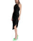 Фото #3 товара Women's Side-Ruched Asymmetric Midi Dress
