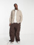 Jack & Jones Originals cord overshirt in beige