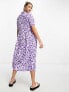 Фото #3 товара Monki midi shirt dress in lilac floral