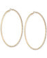 ფოტო #1 პროდუქტის Gold-Tone Large Pavé Hoop Earrings, 2.36", Created for Macy's