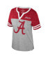 ფოტო #2 პროდუქტის Women's Heather Gray Alabama Crimson Tide Kate Colorblock Notch Neck T-shirt