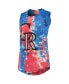 Women's Threads Red and Blue Colorado Rockies Tie-Dye Tri-Blend Muscle Tank Top