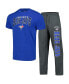 ფოტო #1 პროდუქტის Men's Charcoal, Royal Toronto Blue Jays Meter T-shirt and Pants Sleep Set
