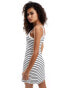 Фото #4 товара Calvin Klein Jeans rib tank mini dress in white stripe