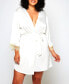 ფოტო #3 პროდუქტის Plus Size Alison Satin and Lace Trimmed Split Sleeve Robe
