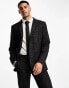 ASOS DESIGN slim suit jacket in crosshatch in black