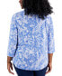 Фото #2 товара Plus Size Floral-Print Front-Pleat Top, Created for Macy's