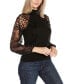 ფოტო #3 პროდუქტის Women's Embellished Mixed Media Sweater