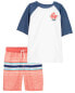 Фото #1 товара Kid Short-Sleeve Rashguard & Swim Trunks Set 4