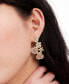 ფოტო #3 პროდუქტის Gold-Tone Fleurette Linear Earrings