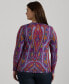 ფოტო #2 პროდუქტის Plus Size Printed Crewneck Sweater