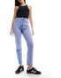 ASOS DESIGN slim fit comfort mom jeans in bright mid blue