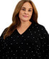 Фото #3 товара Plus Size Embellished V-Neck Long-Sleeve Sweater