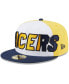 Фото #5 товара Men's White, Navy Indiana Pacers Back Half 9FIFTY Fitted Hat