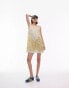 Фото #1 товара Topshop premium broderie detail mini slip dress in yellow ditsy floral