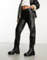 Фото #5 товара Vila leather look cropped tapered trousers in black