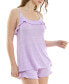 Women's 2-Pc. Printed Ruffled Short Pajamas Set