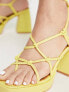 Фото #7 товара Urban Revivo tie up black heeled sandals in lemon yellow