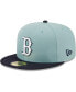 Фото #4 товара Men's Light Blue, Navy Boston Red Sox Beach Kiss 59FIFTY Fitted Hat