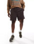 Фото #2 товара ASOS DESIGN slim waffle shorts in brown