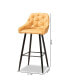 Catherine Modern and Contemporary Faux Leather Upholstered and Metal 4 Piece Bar Stool Set