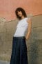 Z1975 DENIM LINEN BLEND PAREO SKIRT