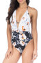 Фото #1 товара Bikini Lab Women's High Leg Halter One Piece Swimsuit Sz. Large 148005