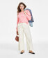 Фото #1 товара Women's Pointelle-Rib Long-Sleeve Top, Created for Macy's