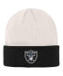 ფოტო #1 პროდუქტის Big Boys Cream, Black Las Vegas Raiders Bone Cuffed Knit Hat