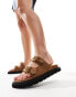 Фото #4 товара Walk London Budapest Woven Sandals In Tan Suede